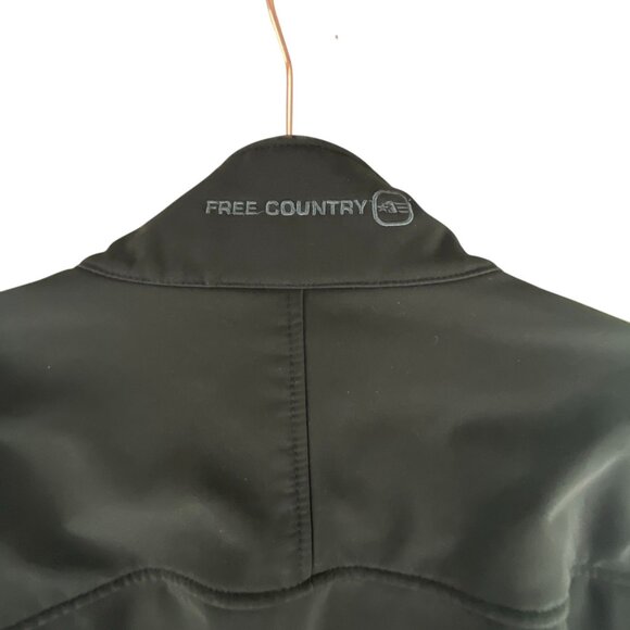 Free Country Mens Black Softshell Jacket Zipper Pockets Lined Outdoor Coat - Picture 2 of 4
